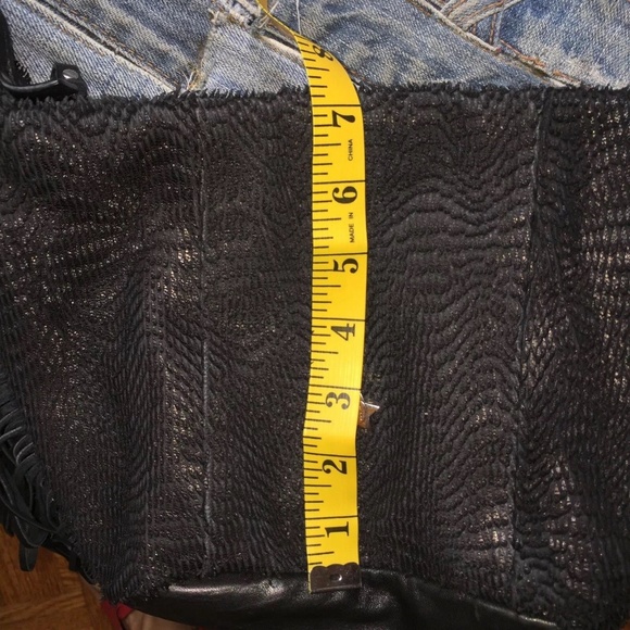 Ash black genuine leather bag with fringe new! - Picture 5 of 8